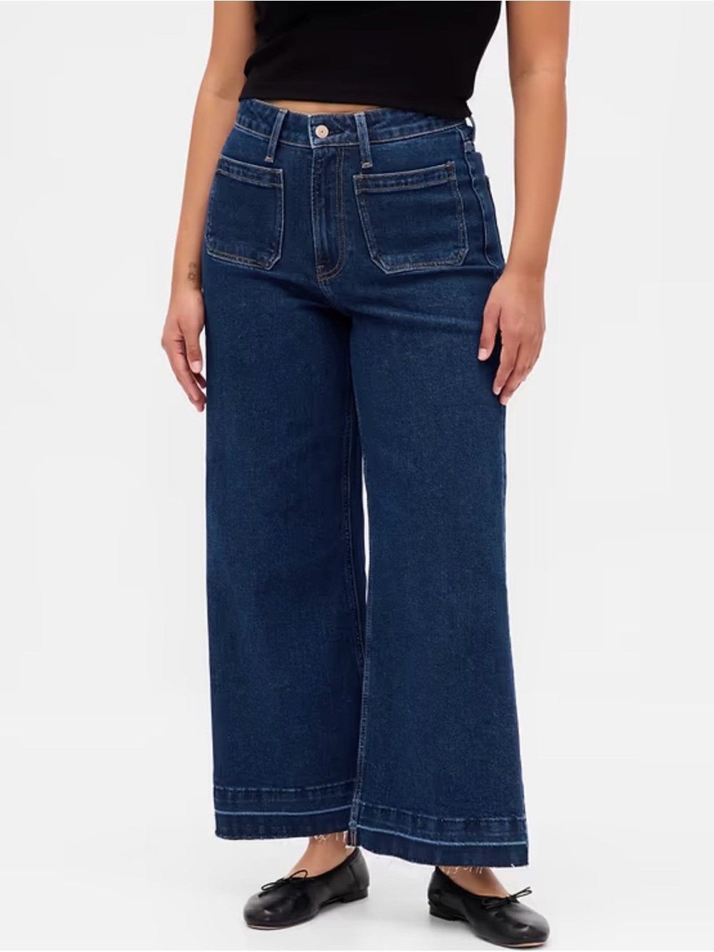 Gap Curvy High Rise Stride Wide-Leg Ankle Jeans